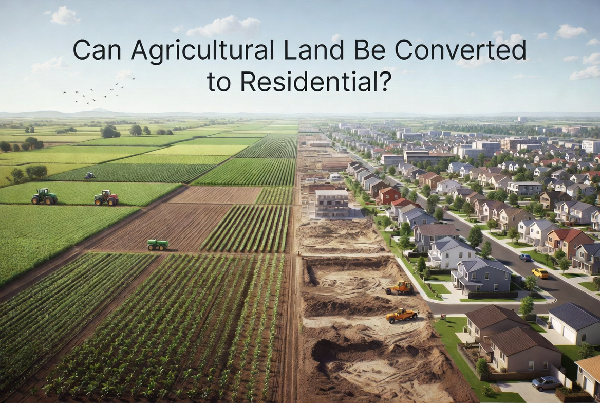 Infographic depicting the permissions, zoning changes, and documentation needed for land conversion.