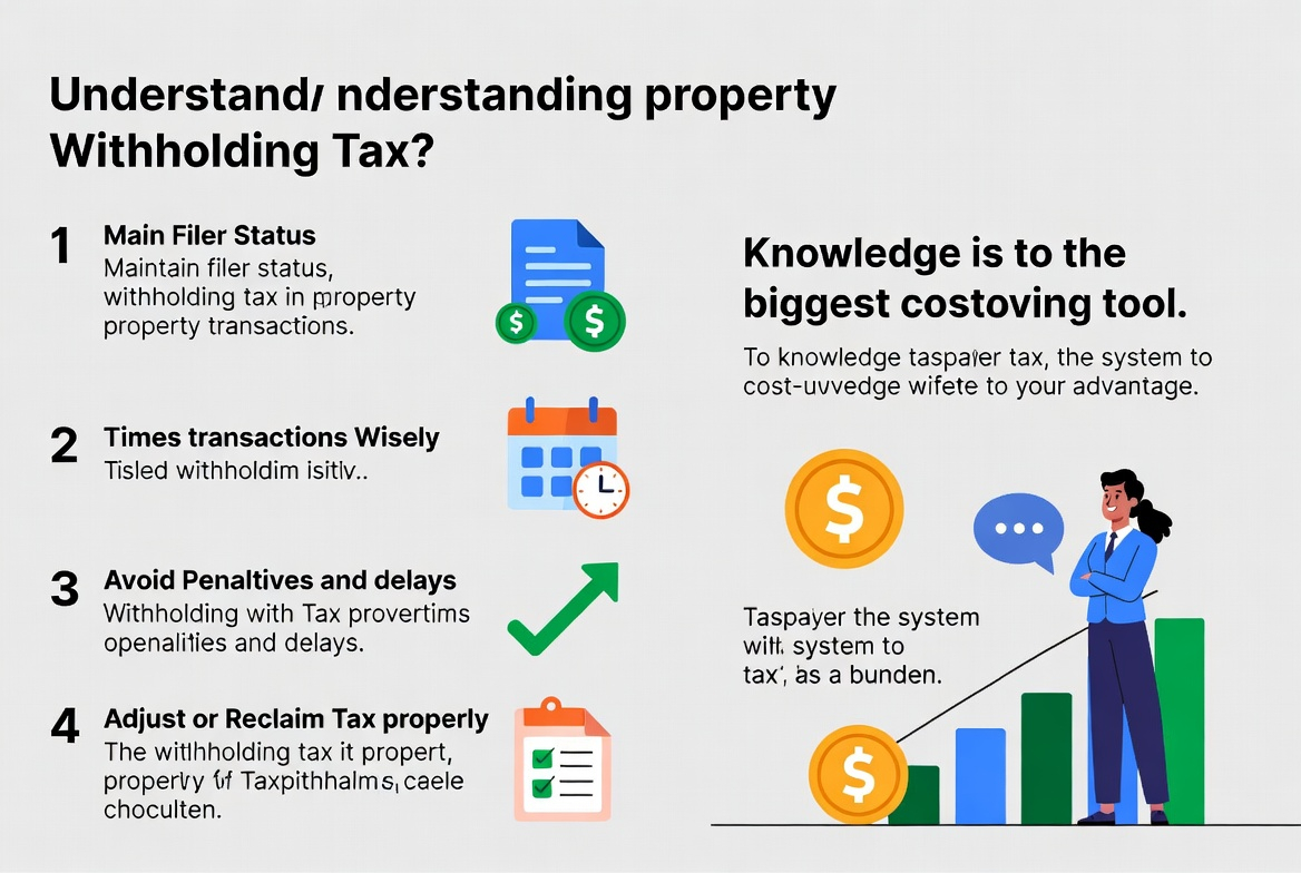 Visual guide explaining the financial benefits of understanding withholding tax on property transactions.